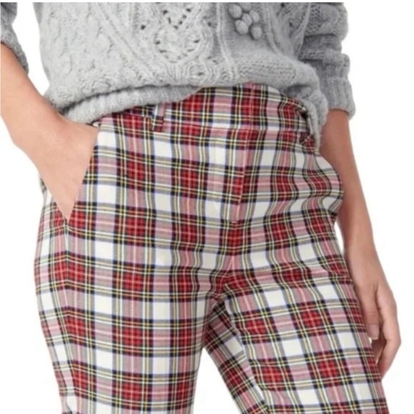 J.Crew NWOT Cameron slim crop pant in snowy Stewart tartan bi-stretch wool - Picture 3 of 5